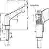 DOLD Mechatronics Adjustable Clamping Lever, Stainless Steel, Orange, M4 x 20 view 2