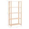 vidaXL Storage Racks, 5 Shelves, 5 pcs., 80 x 38 x 170 cm, Solid Pine, 250 kg view 2