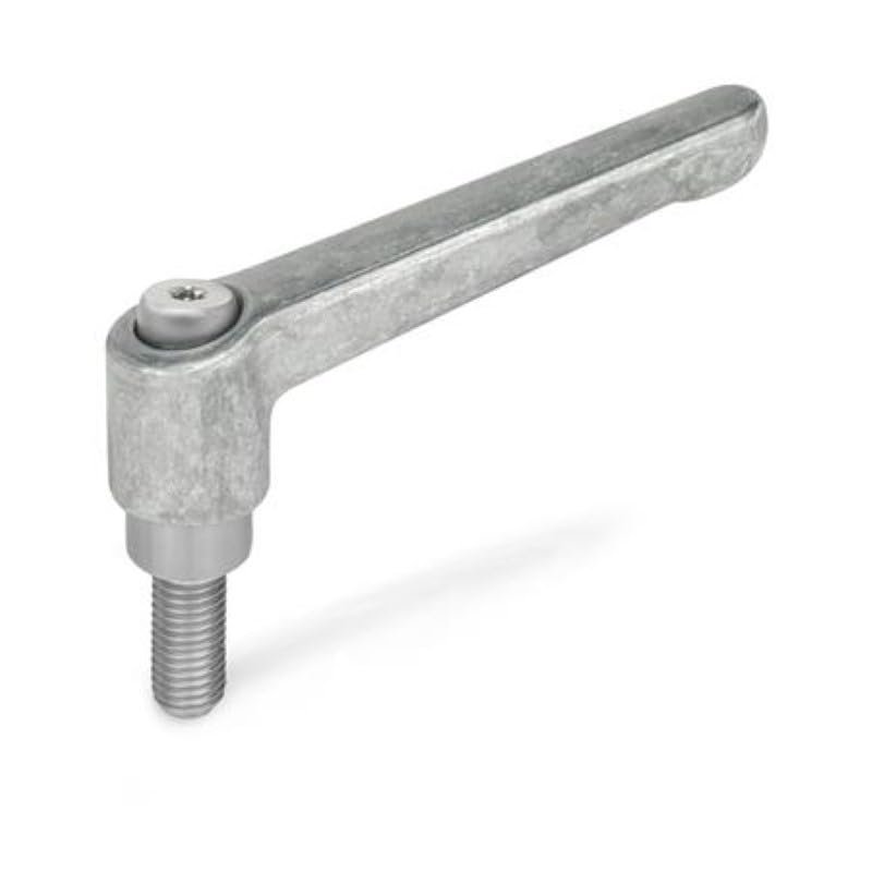 DOLD Mechatronics Adjustable Clamping Lever, Stainless Steel, Unpainted, M12 x 50