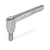 DOLD Mechatronics Adjustable Clamping Lever, Stainless Steel, Unpainted, M12 x 50 view 1
