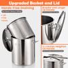 ARC 64 QT Stainless Steel Stock Pot with Basket and Two Brown Paper view 3