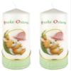 Meissner-Handel Selection: 2-Piece Easter Pillar Candle Set, Green, 6 x 18 cm view 1