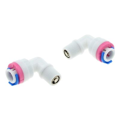 No Logo WSF Adapter, 1-Piece RO Water Elbow Check Valve, 1/4" OD Tube, 1/8" BSP Male