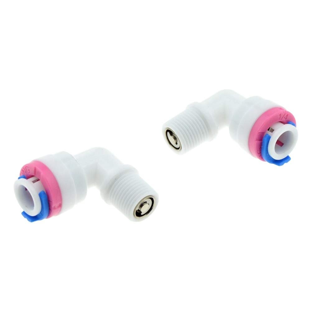 No Logo WSF Adapter, 1-Piece RO Water Elbow Check Valve, 1/4" OD Tube, 1/8" BSP Male