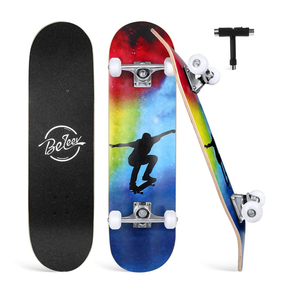 BELEEV 31 x 8-Inch Complete Cruiser Skateboard for Kids