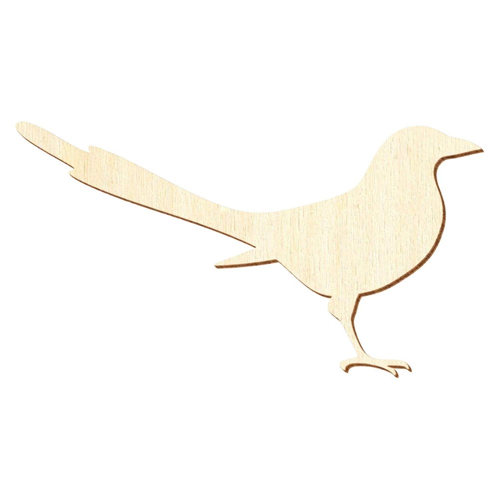 Wooden Magpie Craft Cutout, 5–50 cm, 27 cm, Pack of 10
