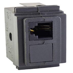 Living Standard RJ11-4C Telephone Jack, Gray