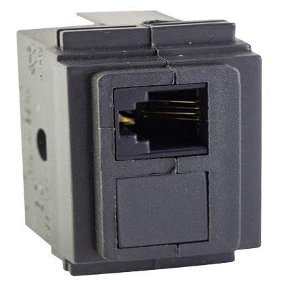 Living Standard RJ11-4C Telephone Jack, Gray