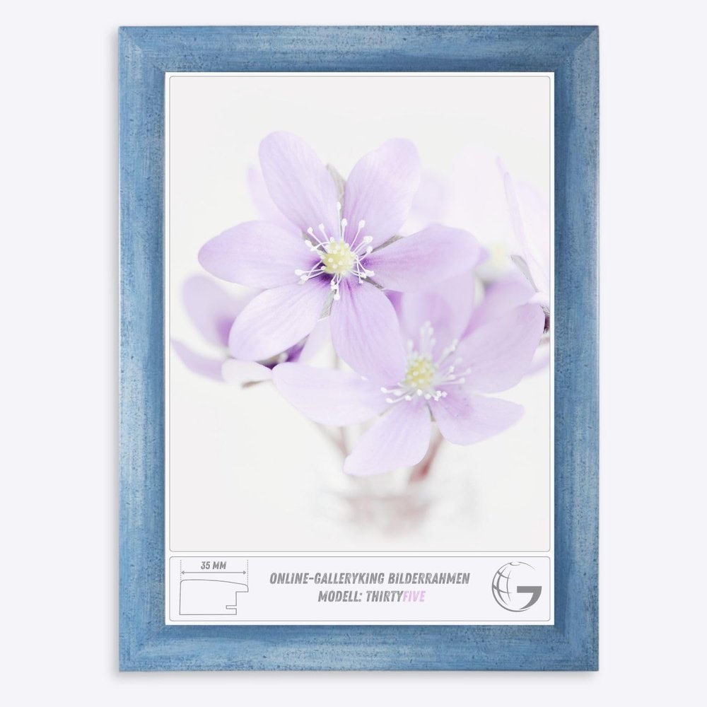 Online-GalleryKing OGK Thirtyfive Picture Frame 32 x 41 cm, Light Blue, Anti-Reflective Acrylic Glass