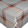 Orange and Beige Checked Oilcloth Tablecloth, Washable, 90 x 140 cm view 1