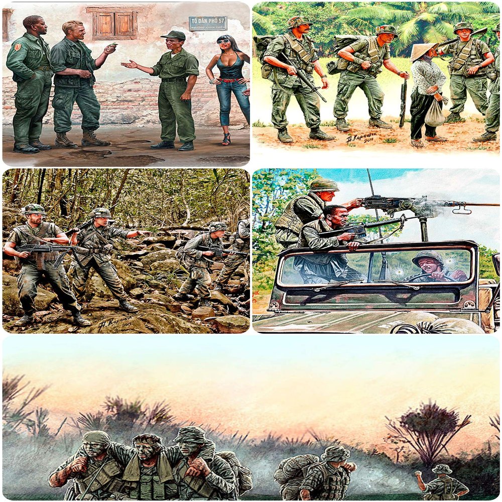 Master Box Vietnam War Series, Set of 5 Plastic Kits, 1/35