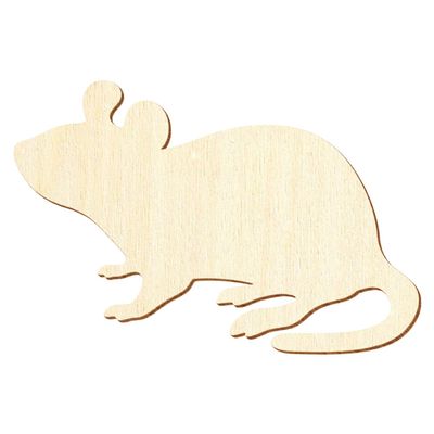 Wooden Mouse V1 for Crafts and Décor, 3–50 cm, Size: 6 cm, Pack of 100