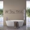 tjapalo a133 Bathroom Wall Decal, Tile and Mirror Sticker, “Beautiful - Be You Tiful!”, 120 x 23 cm, Large, Violet view 1