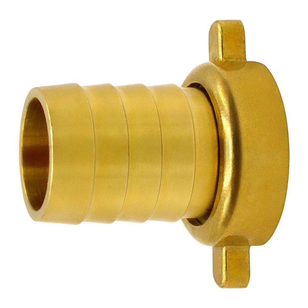 VARIOSAN Hose Union Fitting 14320, 1" Female Thread x 1" Hose Barb, Brass, 2-Piece, Flat Gasket
