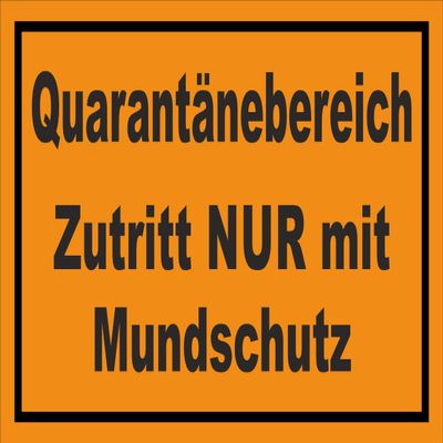 Melis-Folienwerkstatt Quarantine Area Sign, 60 x 40 cm, 3 mm Rigid Foam PVC, 20 VAR S00225-028-E