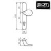 Hoppe Fixed Offset Door Knob on Long Backplate, M6 (Matt Stainless Steel) view 2