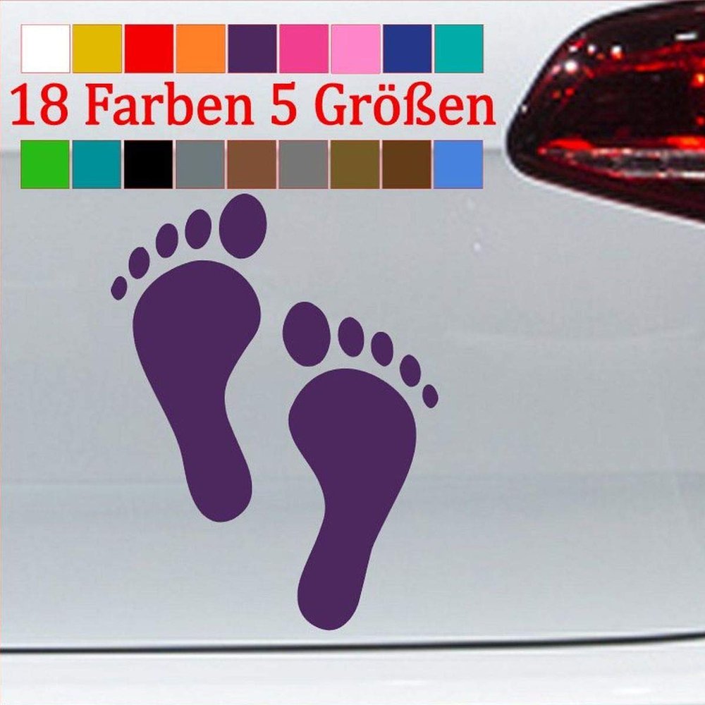 Generic Feet Sticker, Contour-Cut, Cheese Foot, Baby Foot, Big Foot, Funny, 18 Colors, 40-Violet, 8 x 6 cm