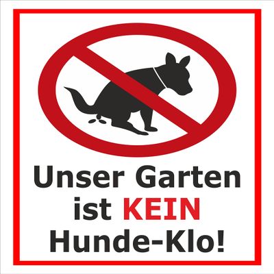 Melis-Folienwerkstatt Garden Sign "No Dog Toilet" - 60 x 40 cm - 3 mm Aluminum Composite