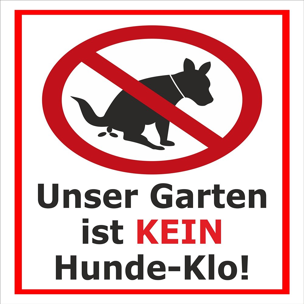 Melis-Folienwerkstatt Garden Sign "No Dog Toilet" - 60 x 40 cm - 3 mm Aluminum Composite