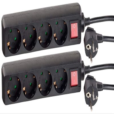 revolt 2-Pack 4-Outlet Power Strip with Illuminated Power Switch