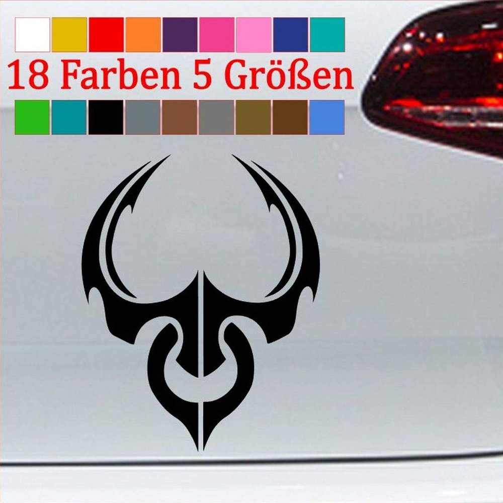 Tribal Bull Sticker Decal, Black, 15 x 12 cm