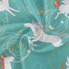 Mnsruu Round Tablecloth with White Unicorns in Light Blue view 2