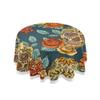 Mnsruu Round Tablecloth, Skull with Red Flowers, Decorative Table Cover for Dinner Parties view 1