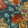 Mnsruu Round Tablecloth, Skull with Red Flowers, Decorative Table Cover for Dinner Parties view 2