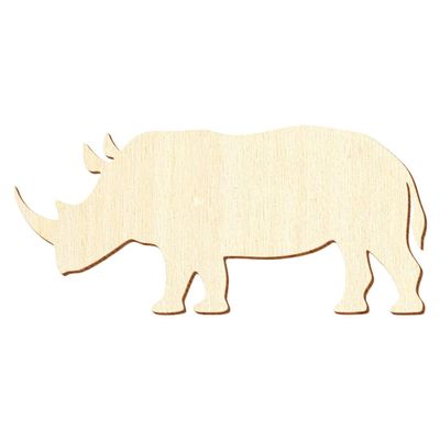 Wooden Rhinoceros – Craft Decoration 3–50 cm, Size: 49 cm, Pack of 10
