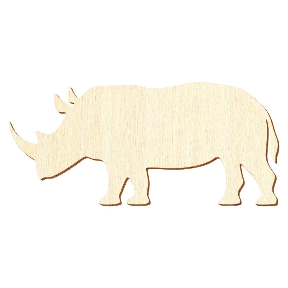 Wooden Rhinoceros – Craft Decoration 3–50 cm, Size: 49 cm, Pack of 10