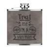 Trust Me I'M A Transporter Men's 6 oz Gray Luxe PU Leather Hip Flask view 1