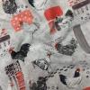 Digital Linen-Look Fabric with High Cotton Content, African Design, 140 cm Wide, Sold by the Meter (Chicken) view 4