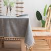 AMCER Indoor Cotton Linen Tablecloth 130 x 185 cm, Gray view 2