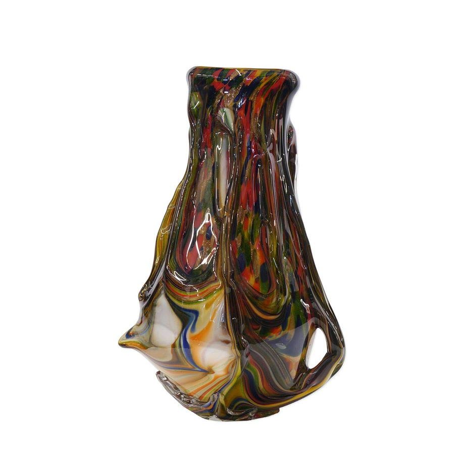 Antike Fundgrube Decorative Green-Blue Vase | Abstract Glass Art | Flower Vase Decoration | H: 45 cm (9575)