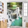 Chickw1 Waterproof Green Forest Shower Curtain, 100% Polyester, 3D Digital Print, 12 Hooks, 65 x 71 in view 3
