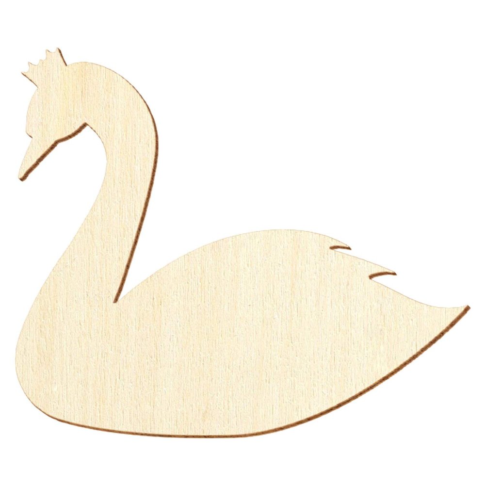 Wooden Swan with Crown – Craft Decoration, 3–50 cm, 34 cm, Pack of 100