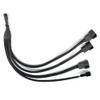 YieJoya 4-Pin PWM Fan Splitter Extension Cable, 1-to-4 Adapter, Black Braided Sleeve, 10 in, 1-Pack view 1