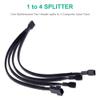YieJoya 4-Pin PWM Fan Splitter Extension Cable, 1-to-4 Adapter, Black Braided Sleeve, 10 in, 1-Pack view 2