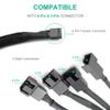 YieJoya 4-Pin PWM Fan Splitter Extension Cable, 1-to-4 Adapter, Black Braided Sleeve, 10 in, 1-Pack view 3