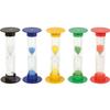 EDUPLAY 120601 Hourglass Set, 5.5 cm, 15 cm High, 30 Sec., 1, 3, 5, 10 Min., Multicolor, 5-Piece Set view 1