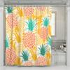EnHome Washable Waterproof Anti-Mold Shower Curtain with 12 Plastic Hooks, 3D Tropical Pineapple, 90 x 180 cm, Yellow Pineapple view 2