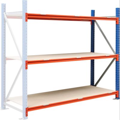 Regalwerk EMMA Wide-Span Shelving H Add-On Bay 2500 x 1500 x 1000 mm with Wood Decking, 650 kg Shelf Load, 4 Levels