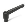 DOLD Mechatronik Adjustable Clamping Lever with M16 Female Thread, 108 mm Lever, Satin Black view 1