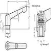 DOLD Mechatronik Adjustable Clamping Lever with M16 Female Thread, 108 mm Lever, Satin Black view 2