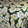KEVKUS Oilcloth Tablecloth by the Meter C140702 Daisies on a Meadow, Selectable Rectangular, Round, or Oval (Edge: Trim [Crocheted Border], 140 x 200 cm Rectangular) view 1