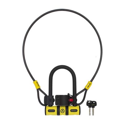 Auvray U-Lock Bike Lock 82 x 147 + Mount + Cable Ø 8 x 100, Adult, Unisex, Black, One Size