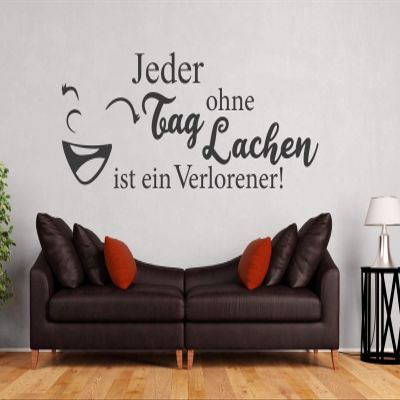 tjapalo A217 Living Room Wall Decal, “Every Day Without Laughter Is a…,” Black, W58 × H24 cm