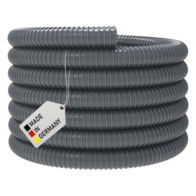 Gray PVC Exhaust Hose, Suction Spiral Flex Hose, Flame-Retardant (40 mm - 15 m)