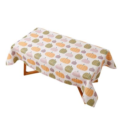 Heheja Green Plant Pattern Cotton Tablecloth, Square, Washable, 100 x 140 cm