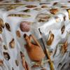 KEVKUS Oilcloth Tablecloth by the Meter C147090 Maritime Starfish Sand Shells, Rectangular, Round or Oval, Edge: Piping with Plastic Band, 140 x 190 cm Oval view 1
